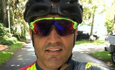 Biking with Montoya in Miami