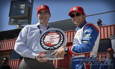 Castroneves Wins Final Verizon P1 Pole Award of 2014