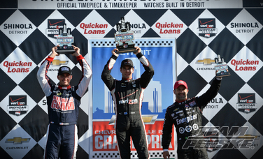 Will Power Races From 16th to Win First Dual in Detroit